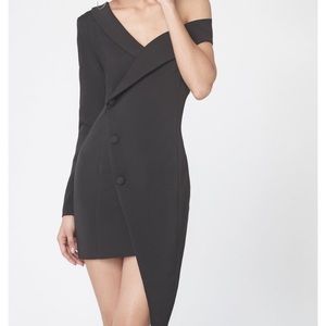 Asymmetrical Tuxedo Dress Lavish Alice